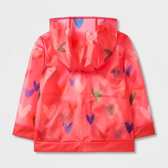 Cat & Jack Pink Heart Raincoat - Picture 13 of 15